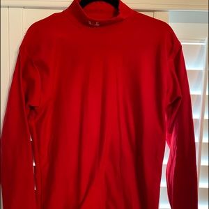 Under Armor red compression top.